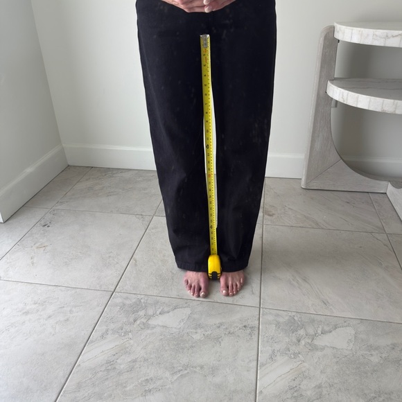 We Wore What High Rise Wide Leg Black Denim Jeans Split Leg - Picture 8 of 13